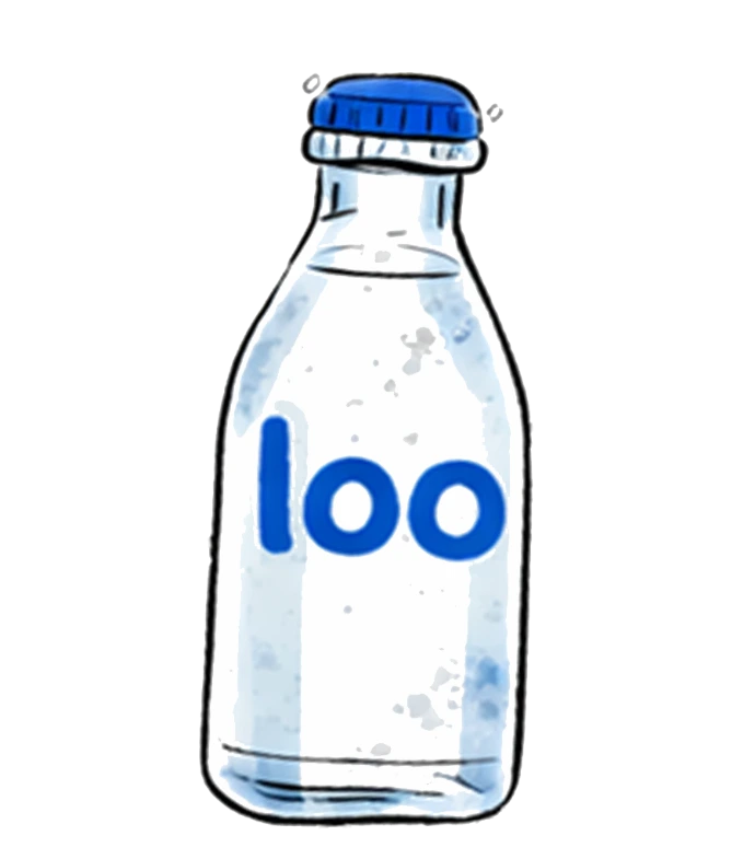 Plat waterflesje van loo